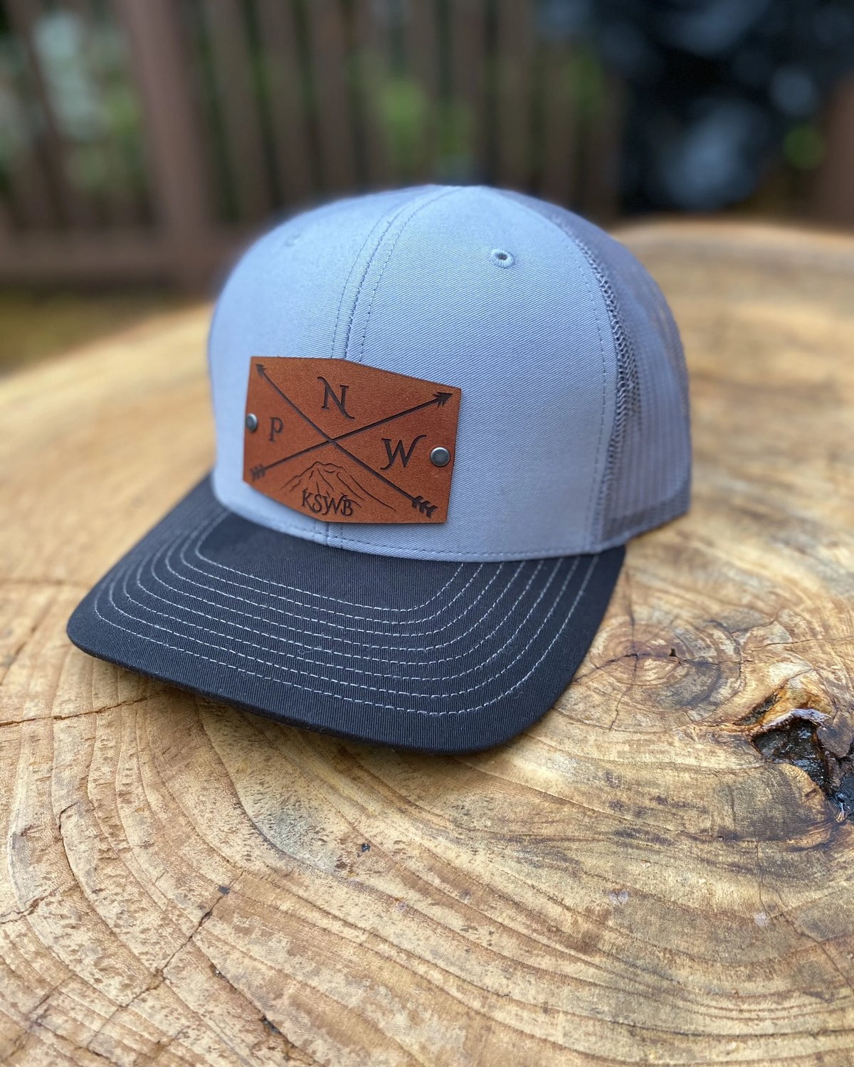 Leather patch hats
