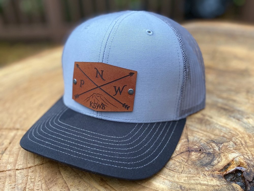 Seattle Skyline leather patch hat